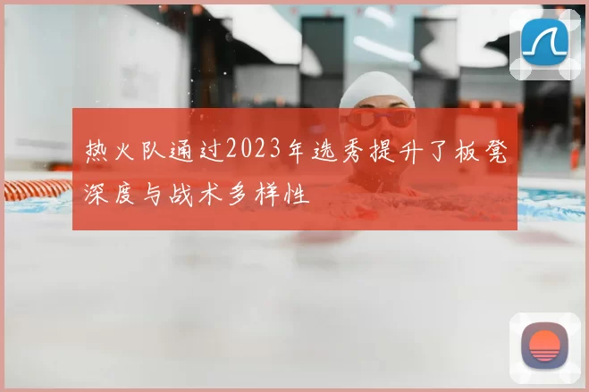 热火队通过2023年选秀提升了板凳深度与战术多样性