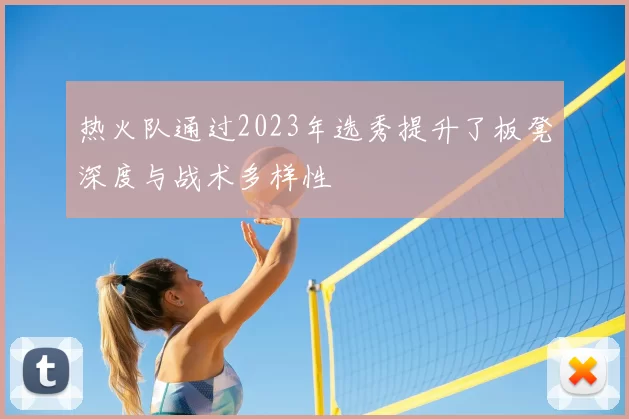 热火队通过2023年选秀提升了板凳深度与战术多样性
